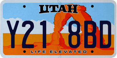UT license plate Y218BD