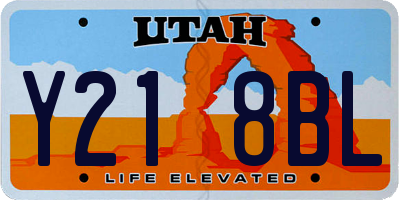 UT license plate Y218BL