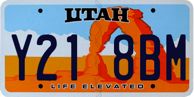 UT license plate Y218BM