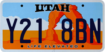 UT license plate Y218BN