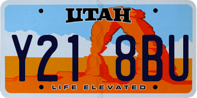 UT license plate Y218BU