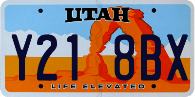 UT license plate Y218BX