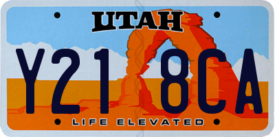 UT license plate Y218CA