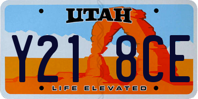 UT license plate Y218CE