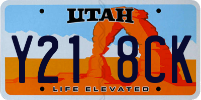 UT license plate Y218CK