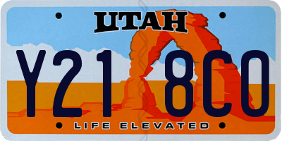 UT license plate Y218CO