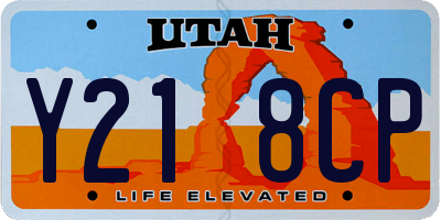 UT license plate Y218CP