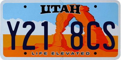 UT license plate Y218CS