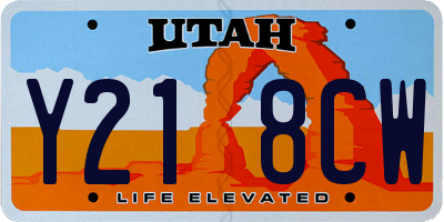 UT license plate Y218CW