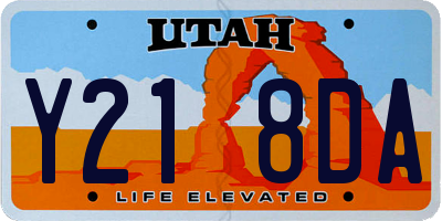 UT license plate Y218DA