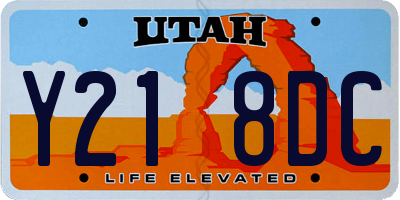 UT license plate Y218DC