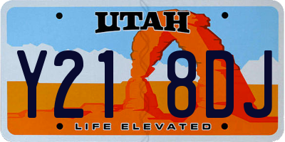 UT license plate Y218DJ