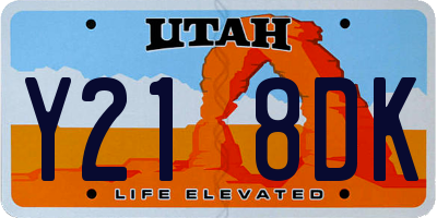 UT license plate Y218DK