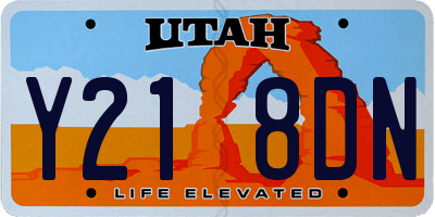 UT license plate Y218DN