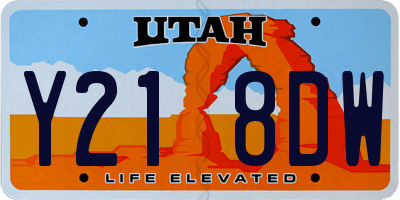 UT license plate Y218DW