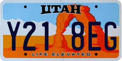 UT license plate Y218EG