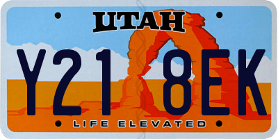 UT license plate Y218EK
