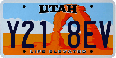UT license plate Y218EV