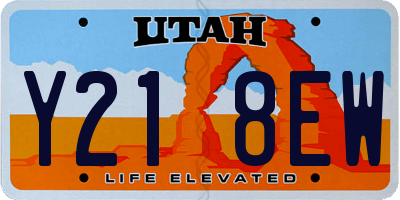 UT license plate Y218EW