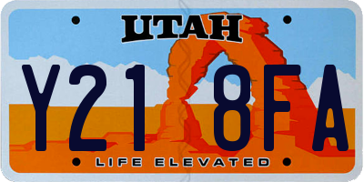 UT license plate Y218FA