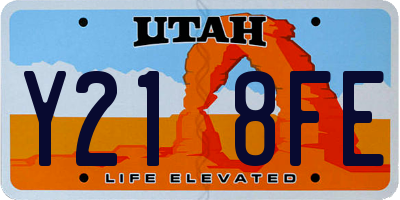 UT license plate Y218FE