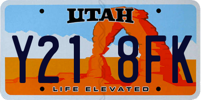 UT license plate Y218FK