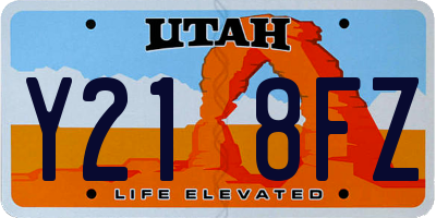 UT license plate Y218FZ