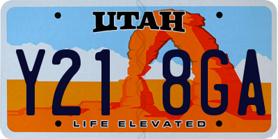 UT license plate Y218GA