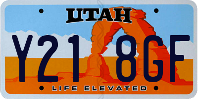 UT license plate Y218GF