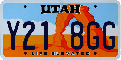 UT license plate Y218GG