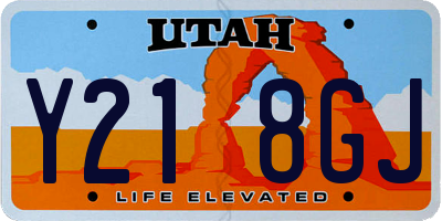 UT license plate Y218GJ