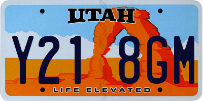 UT license plate Y218GM