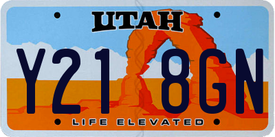UT license plate Y218GN