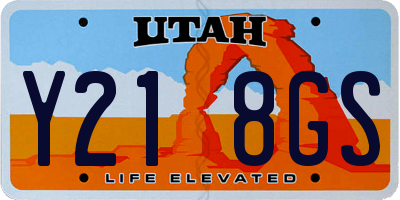 UT license plate Y218GS