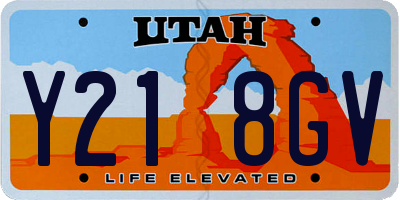 UT license plate Y218GV