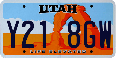 UT license plate Y218GW