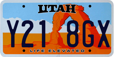 UT license plate Y218GX