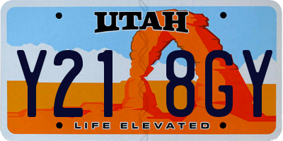 UT license plate Y218GY
