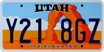 UT license plate Y218GZ