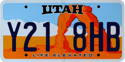 UT license plate Y218HB