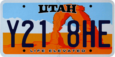 UT license plate Y218HE