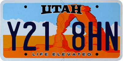 UT license plate Y218HN