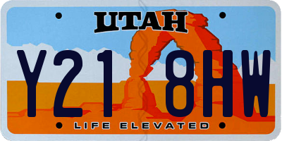 UT license plate Y218HW