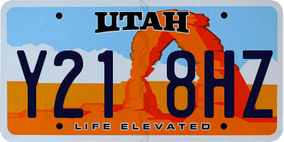 UT license plate Y218HZ