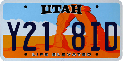 UT license plate Y218ID
