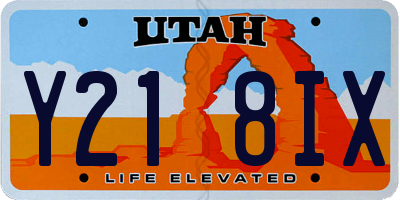 UT license plate Y218IX