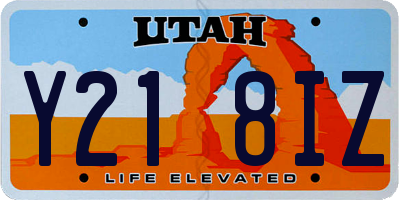 UT license plate Y218IZ