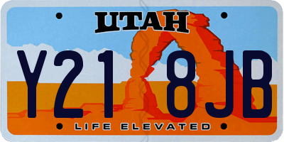 UT license plate Y218JB