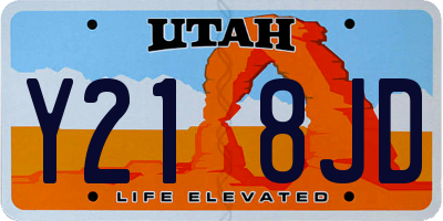 UT license plate Y218JD