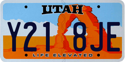 UT license plate Y218JE